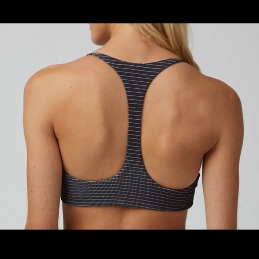 Boys + Arrows Black Striped Bikini Top - Picture 2 of 6